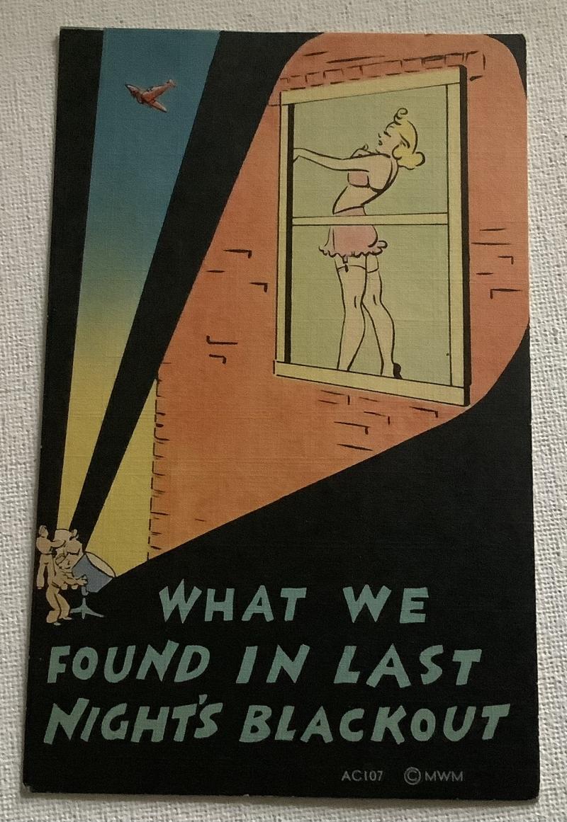 WWII BLACKOUT POSTCARD