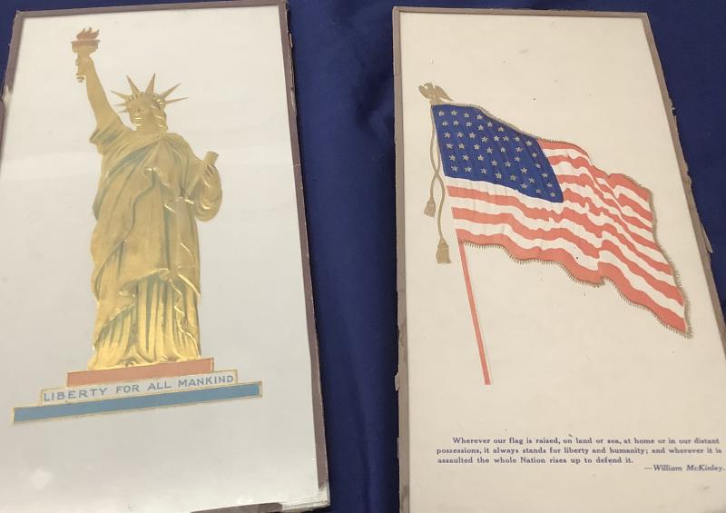 WWI HANGING AMERICAN PATRIOTIC FRAMES