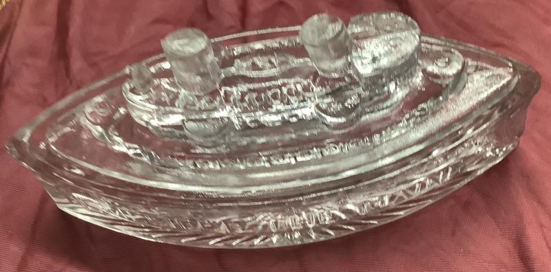 WWII GLASS CANDY DISH