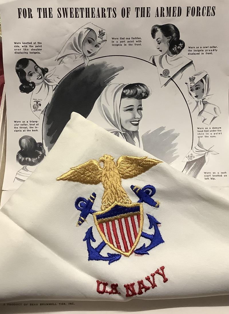 WWII BOXED ORIGINAL US NAVY SCARF