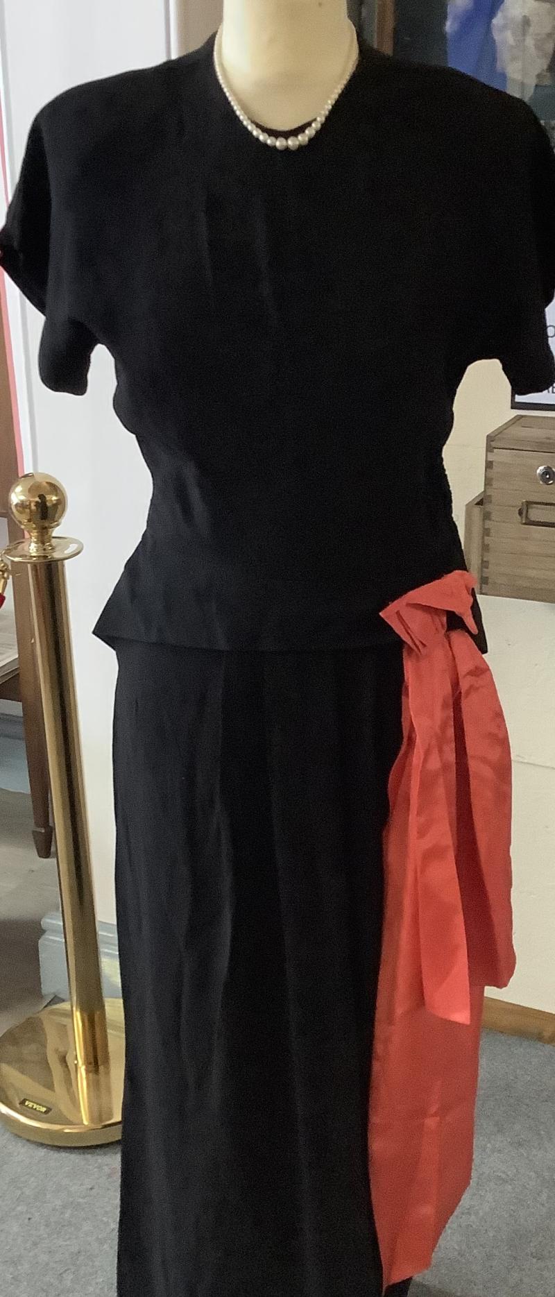 WWII LADIES BLACK COCKTAIL DRESS