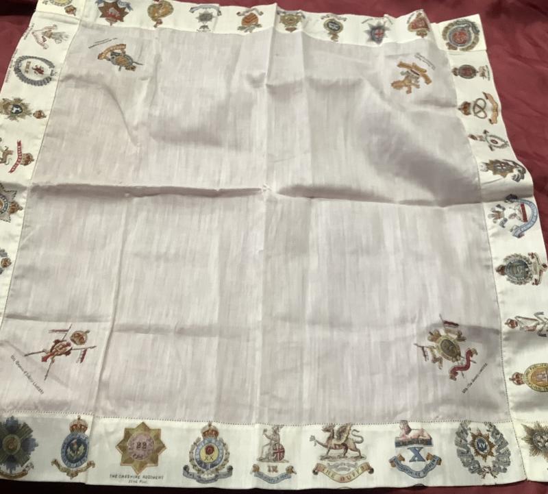 WWII CAP-BADGE SILK  15x 15 Inches