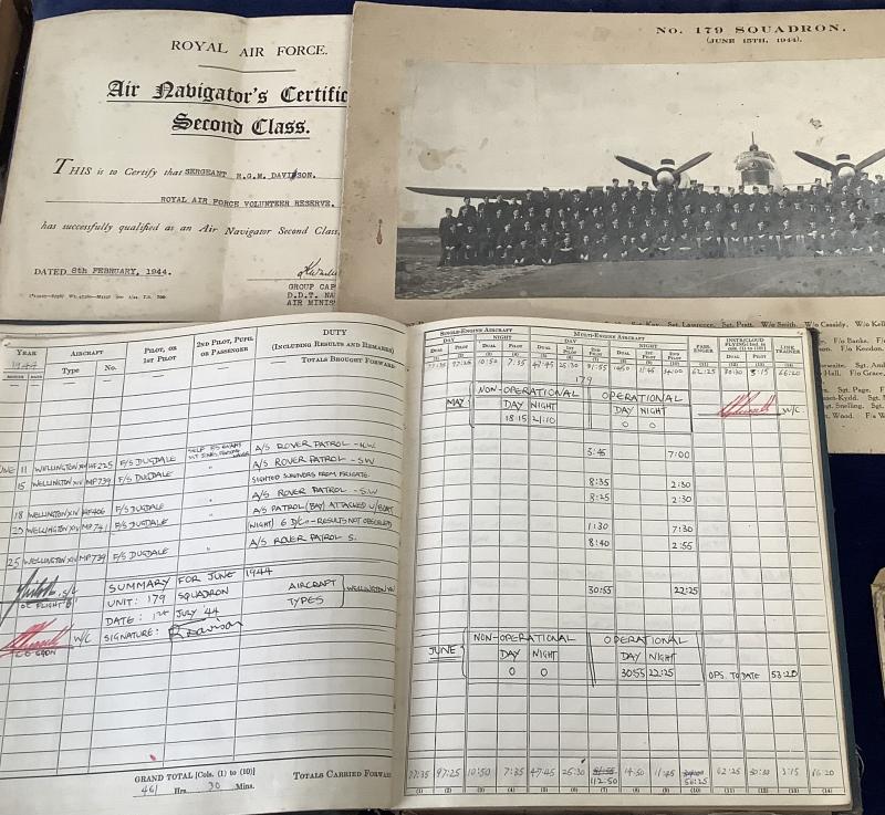 WWII COASTAL COMMAND LOG BOOK GROUPING
