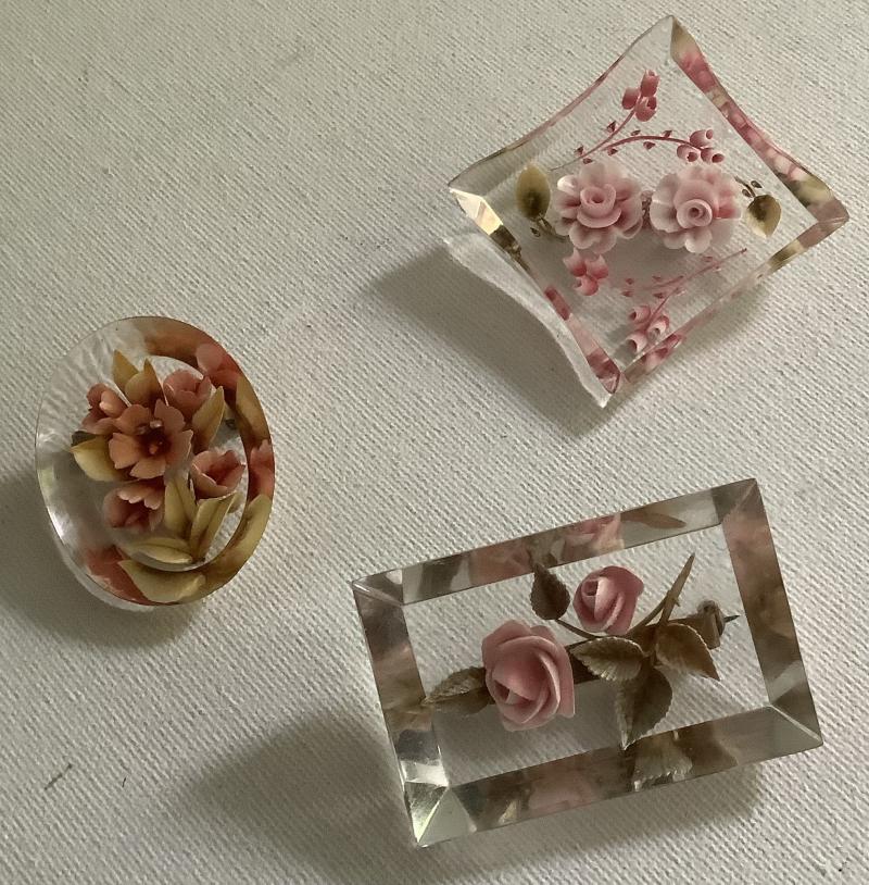 WARTIME LUCITE BROOCHES