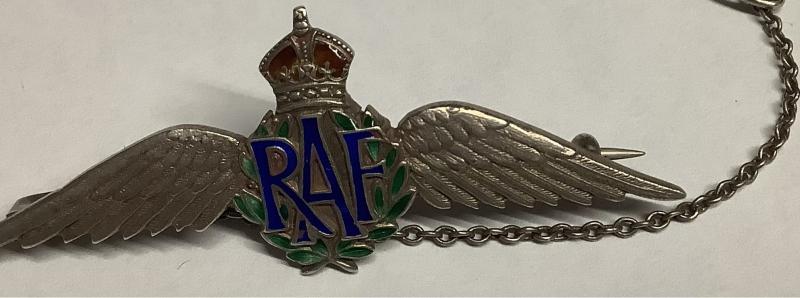 WWII RAF SWEETHEART PIN & CHAIN
