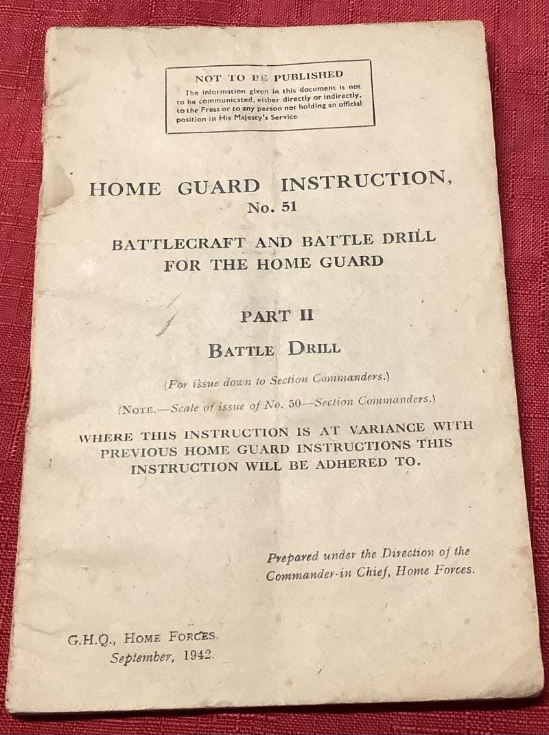WWII HOME GUARD INSTRUCTION BOOKLET