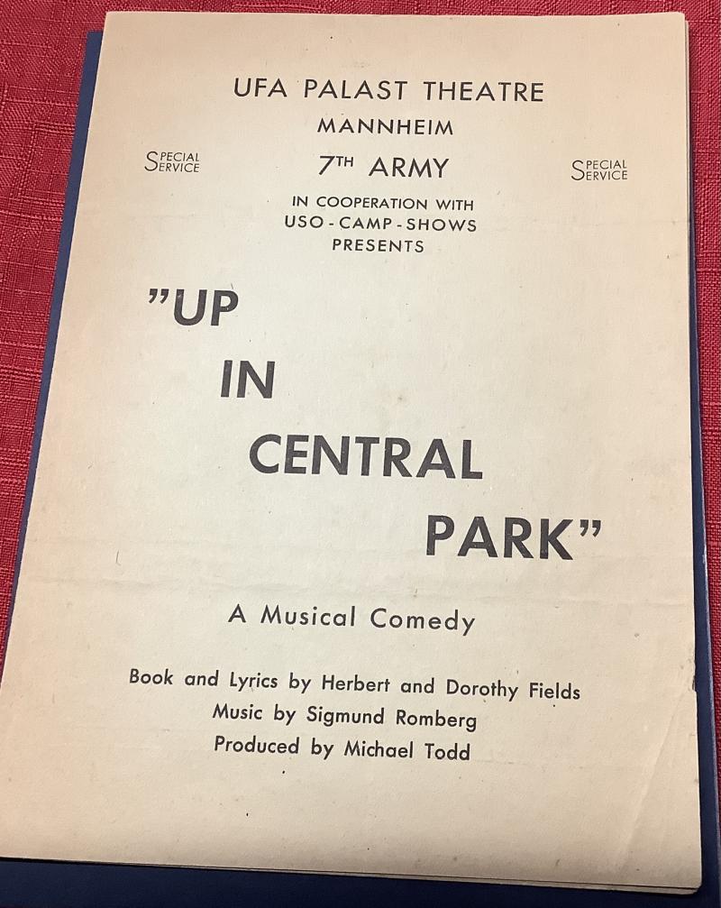 7th ARMY  UP IN CENTRAL PARK THEATRE PROGRAM
